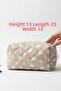 Beige Star Patterned Makeup Travel Cosmetic Organizer Bag Large Size - 2