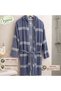 Peshtemal Bathrobe - Hooded Karatezgah Woven Striped Unisex Bath, Spa and Beach Robe