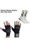 Crossfit Weight Body Fitness Athlete Glove with Wrist Bandage Sportsman White Non-Slip Socks S Size