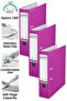 Office Folder Pink Wide 3 Pieces Plastic Wide Pink Folder with Ring Stainless Steel Clip Office Office