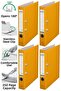 Office Folder Yellow Narrow 4 Pieces Plastic Narrow Yellow Folder with Ring Stainless Steel Clip Office Office Supplies