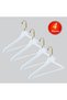 Wooden (Lama Gold Hook) Bar Hanger for Shirts and Trousers, White Color, 4 Pieces
