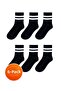 Striped Sports Socks 6-Pack – Black & White Color Options, Cotton Blend