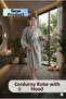 Hooded Young Waiter Unisex Velvet Cotton Bathrobe with Pockets - 3