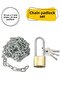 Long Yellow Padlock with Chain Dormitory Gym Military Cabinet Lock (3 mm Chain + 25 mm Padlock)