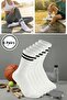 6 Pack Hoop-Looped White Striped Retro College Socks