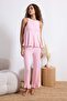 Pembe Volanlı Viskon Örme Pijama Takımı THMSS26PT00050 - 3