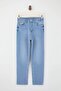 Mavi Kesik Paça Yüksek Bel Az Esnek Mom Jeans TWOSS26JE00108 - 5