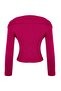 Fuşya Crop Devrik Yaka Triko Hırka TWOAW24HI00284 - 7