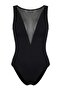 Siyah Mesh Detaylı Halter Yaka Kaplı Brazilian Mayo TBESS26MA00028 - 6