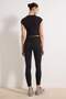 Black Gathered Waist Folded Brushed Soft Fabric Knitted Sports Leggings Thmss26Ty00007 - 5