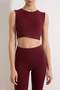 Bordo Kruvaze Fırçalı Soft Kumaş Destekli/Şekillendirici Örme Spor Sütyeni THMSS26SS00003 - 3