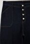 Koyu Mavi Yüksek Bel Duble Paça Comfort/Esnek İnce Kumaş Straight Fit Jeans TBBSS26CJ00009 - 6