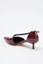 Bordo Rugan 4 cm  Kadın Klasik Topuklu Ayakkabı TAKSS26TO00023 - 6