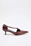 Bordo Rugan 4 cm  Kadın Klasik Topuklu Ayakkabı TAKSS26TO00023 - 5