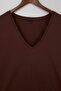 Kahverengi-Taş  2'li Paket Basic V Yaka %100 Pamuk Örme Büyük Beden T-Shirt TBBSS22TS0705 - 10
