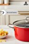 Crispella 22 cm Enamel Frying Pan with Glass Lid - Red - 2