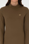 Women's Khaki Slit Stand Collar Knitted Dress 50297367 -Vr027 - 5