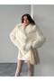 Women's Premium Fur Coat with Shoulder Detail - 4