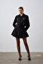 Tweed Jacket with Flap Collar Black - 5