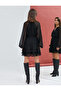Ruffled Chiffon Dress with Balloon Sleeves and V-Neck Gipeli - 4