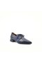 Genuine Leather Blue-Green Oxford Shoes – Women's Heeled Lace-Up Model - 3