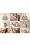 Leather Sports Women's Hand and Shoulder Bag with Scarf and Handle - 3