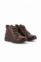 Women's Leather Boots - Lace-Up - Padded Sole - Brown Color - D25Kb-4535 - 4