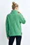 Women's Oversized High Neck Thick Knitwear Tunic – Comfortable Fit Winter - Green - 6