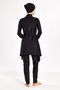 Design Lycra Full Covered Hijab Swimsuit at Waist 1124 Black - 3