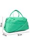 Green Crinkle Fabric Shoe Compartment 0818 Waterproof Sports and Travel Bag with Front Pocket and Shoulder Strap - 8