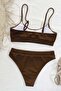 High Waist Ribbed Fabric Bikini Bottom - 5