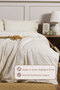 Impero Duvet Cover Set King Size Fitted Sheet 100% Cotton (240X220 cm) Beige - 2