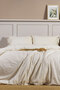 Impero Duvet Cover Set King Size Fitted Sheet 100% Cotton (240X220 cm) Beige