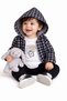 Baby Boy Hooded Checkered Shirt Jacket Printed T-Shirt Bodysuit Tracksuit Bottoms 3-Piece Set - 3