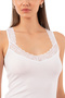 Özkan 0181 3-Pack 95% Cotton Stretch Fabric Single Jersey Fabric Lace Collar Flexible Comfortable Thick Strap Undershirt - 5