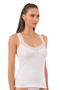Özkan 0181 3-Pack 95% Cotton Stretch Fabric Single Jersey Fabric Lace Collar Flexible Comfortable Thick Strap Undershirt - 4