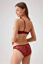 Women's Claret Red 4030 Madrid Underwire Unsupported Lace Bra Set - 3