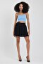 Women's Baby Blue Scuba Strapless Crop Top - 7