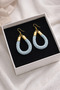 Baby Blue Gold Color Light Hoop Earrings - 2