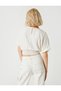 Crop-Bluse mit elastischem Bund - 4