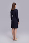 Knitted Navy Blue Dress with Window Detail at the Neck - 7
