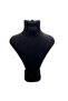 London Model Suede Fabric Black Color 28/22 cm Set Necklace-Earrings-Ring Display Mannequin - 2