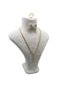 Domestic Production London Model Suede Fabric Cream Color 28/22 cm Set Necklace-Earring-Ring Display Mannequin