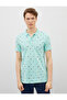 Men's Polo Neck Short Sleeve Printed Cotton T-Shirt - 3