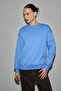 Vaneltina women's organic cotton soft fleece-lined crew neck blue sweatshirt - 3