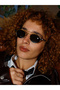 Oval Design Retro Black Glass Unisex Sunglasses - 4