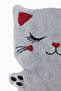 Unisex Self Plush Toy Cat Gray Zippered Hooded Cardigan - 5
