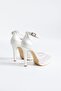 Klora Tulle Hand-Embellished Leather with Stone Details 10.5 cm Heel Special Bridal Shoes - 6