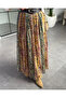 Green Printed Skirt - 3374 - 5